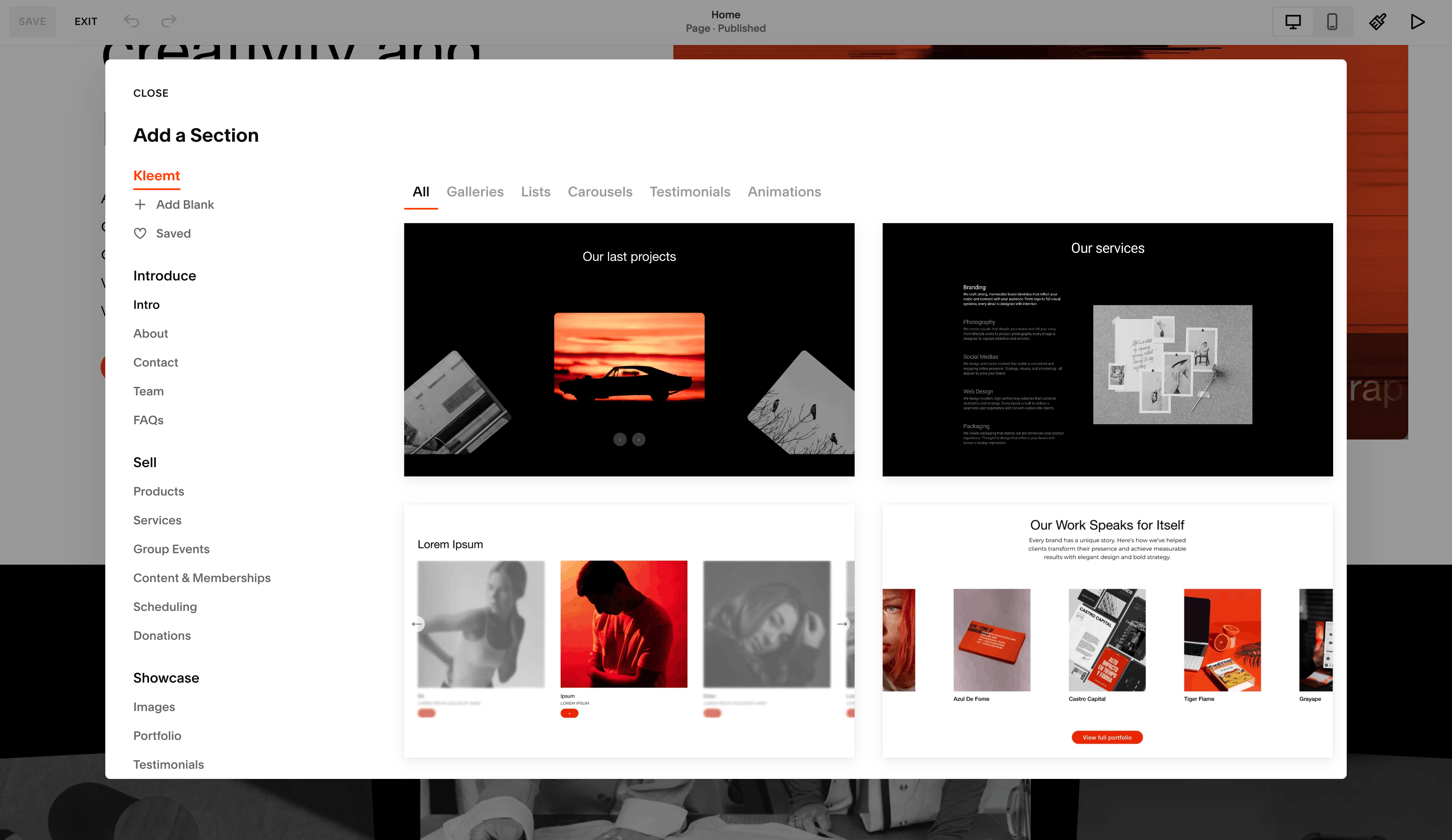 The kleemt section design library
