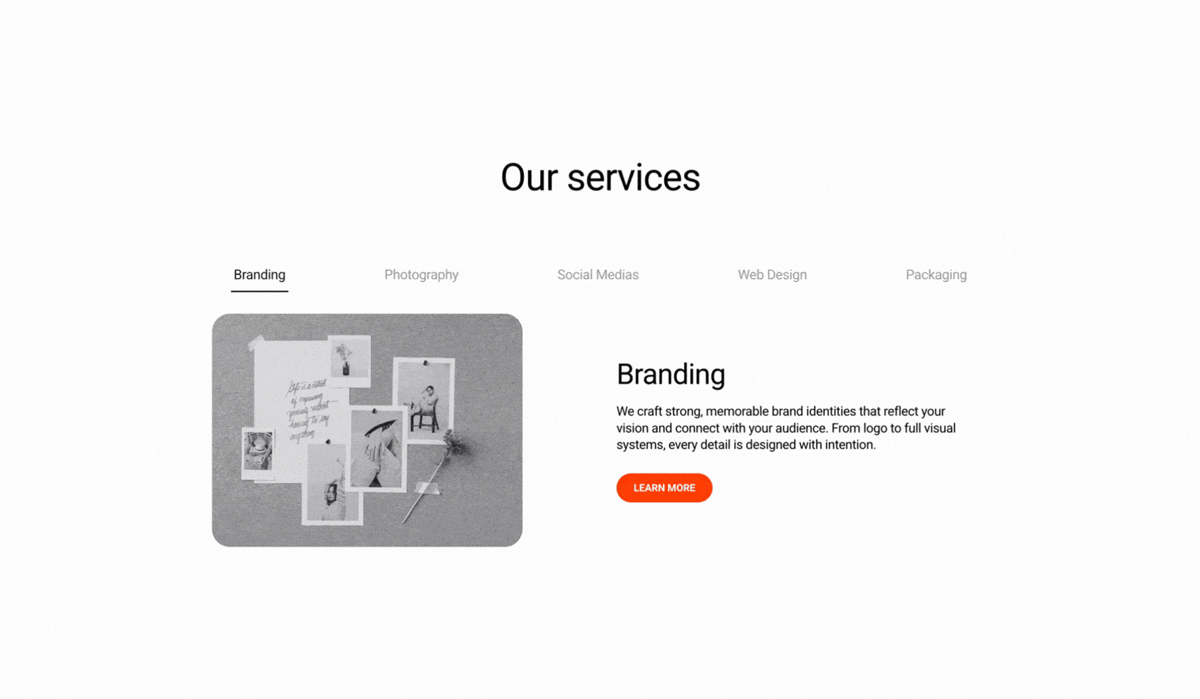 A kleemt navigation list section on squarespace