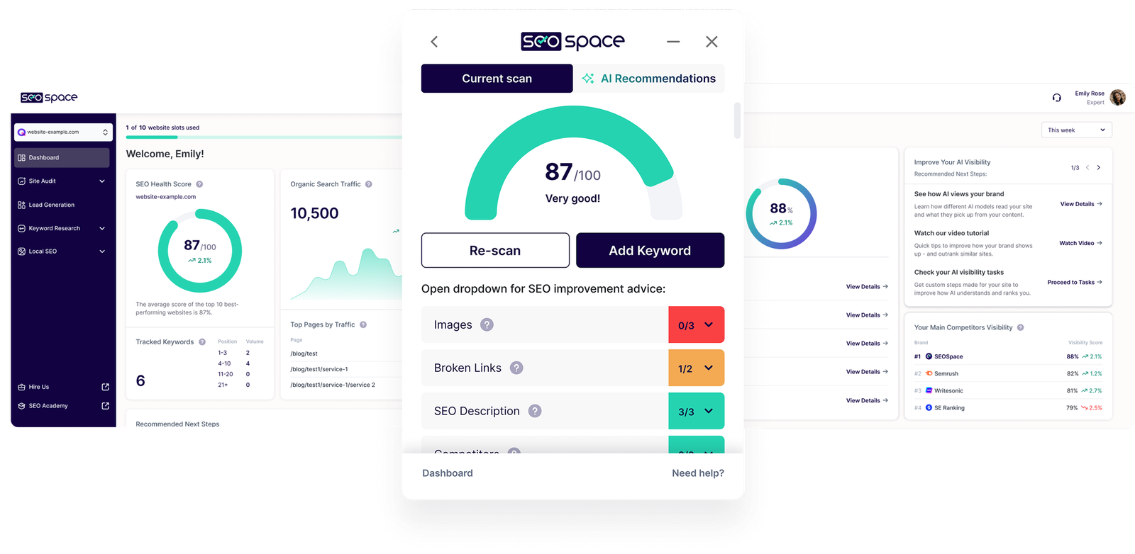 Seospace one click seo audit with prioritised tasks