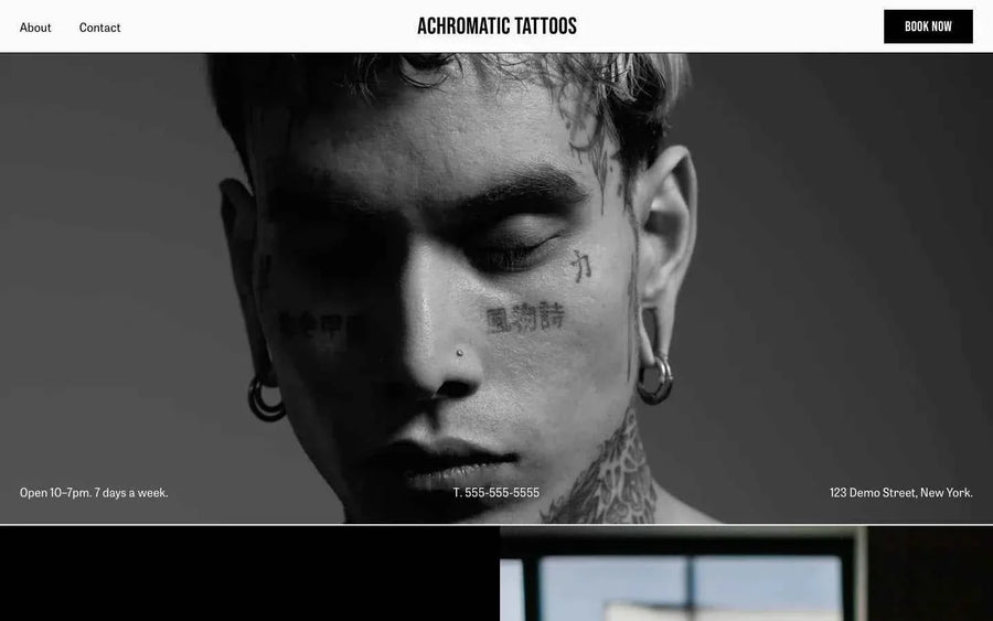 Achromatic free Squarespace template homepage preview