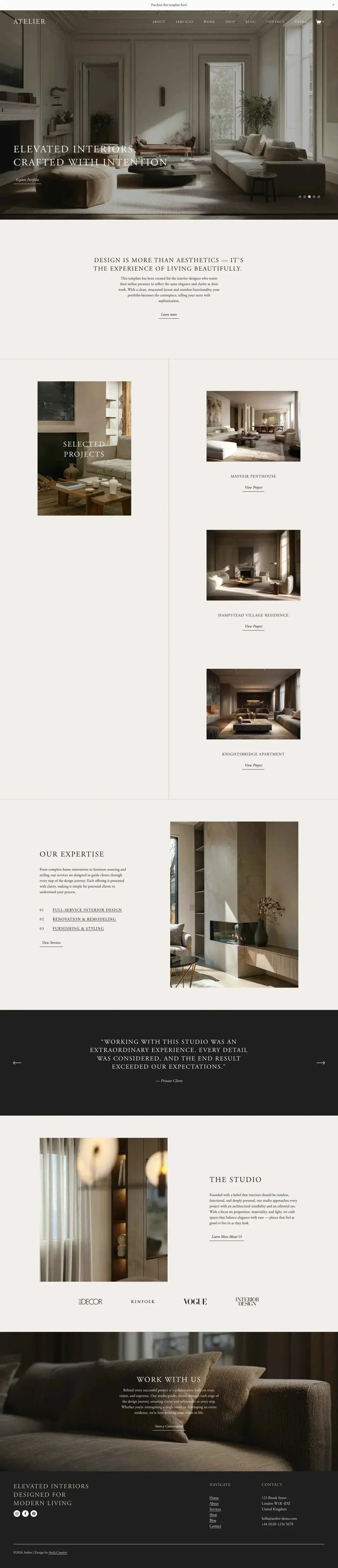 Premium Squarespace website examples from SquareLocator templates