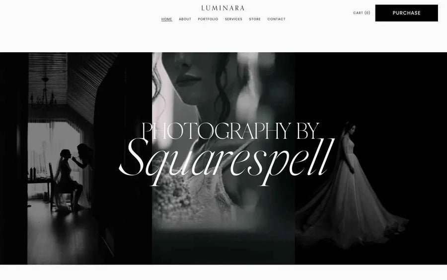 Luminara Squarespace template preview by Squarespell