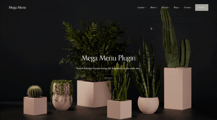 Best Squarespace mega menu and navigation plugins in 2026, showing a multi-column mega menu demo