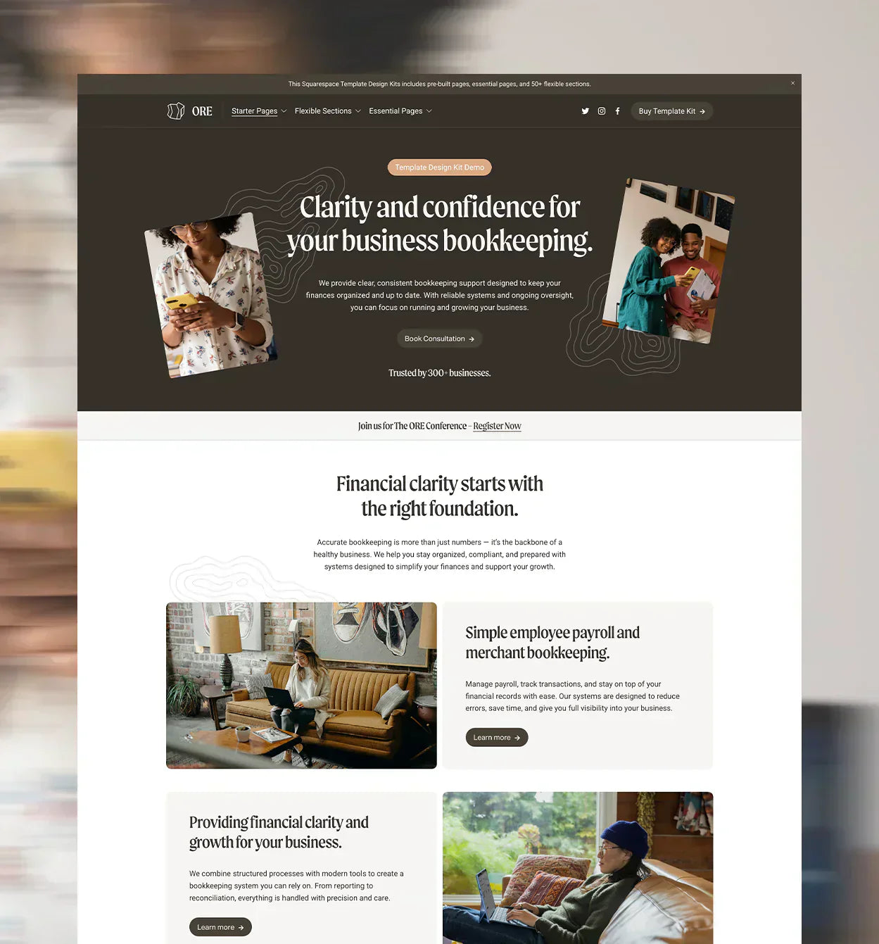 Ore by Ghost Plugins is easily one of the most interesting Squarespace template systems we’ve seen recently.