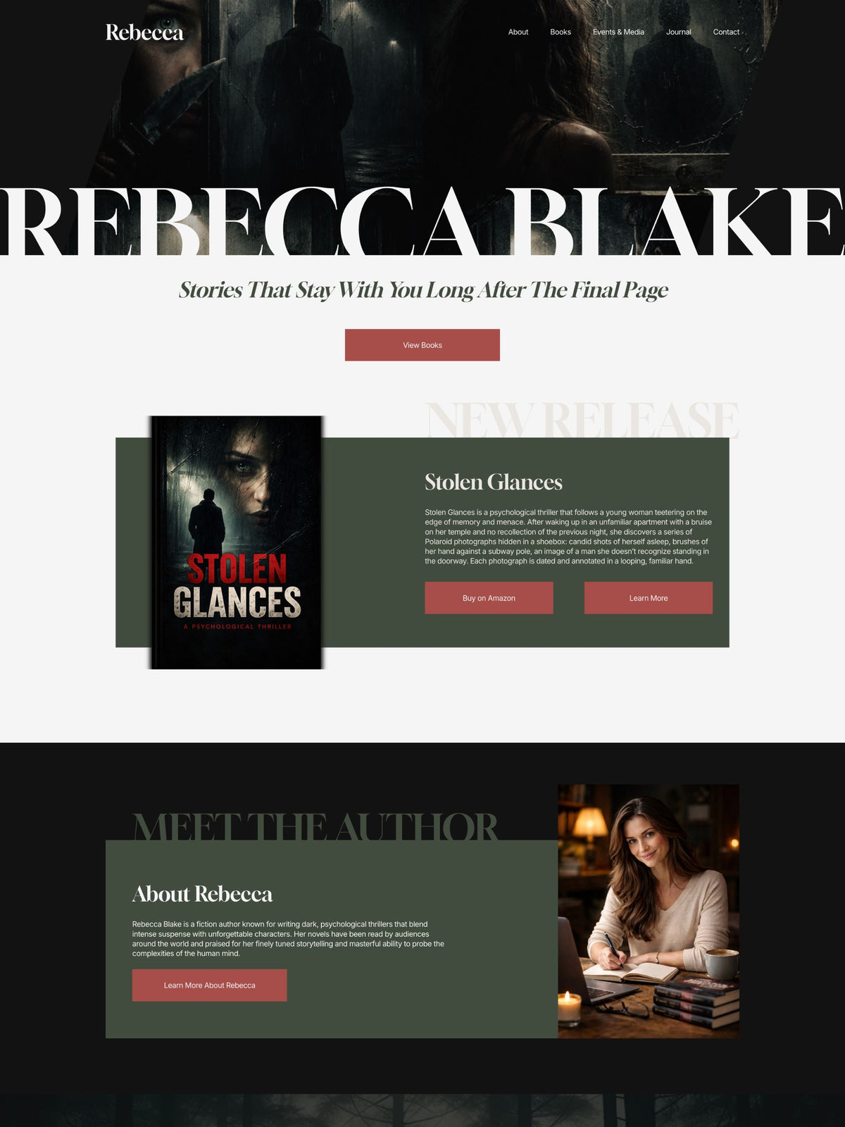 Rebecca Squarespace template home page
