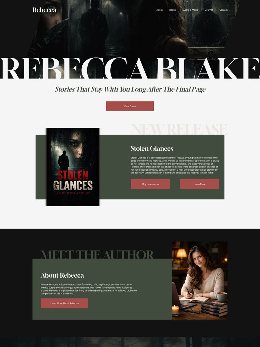 Rebecca Squarespace template home page