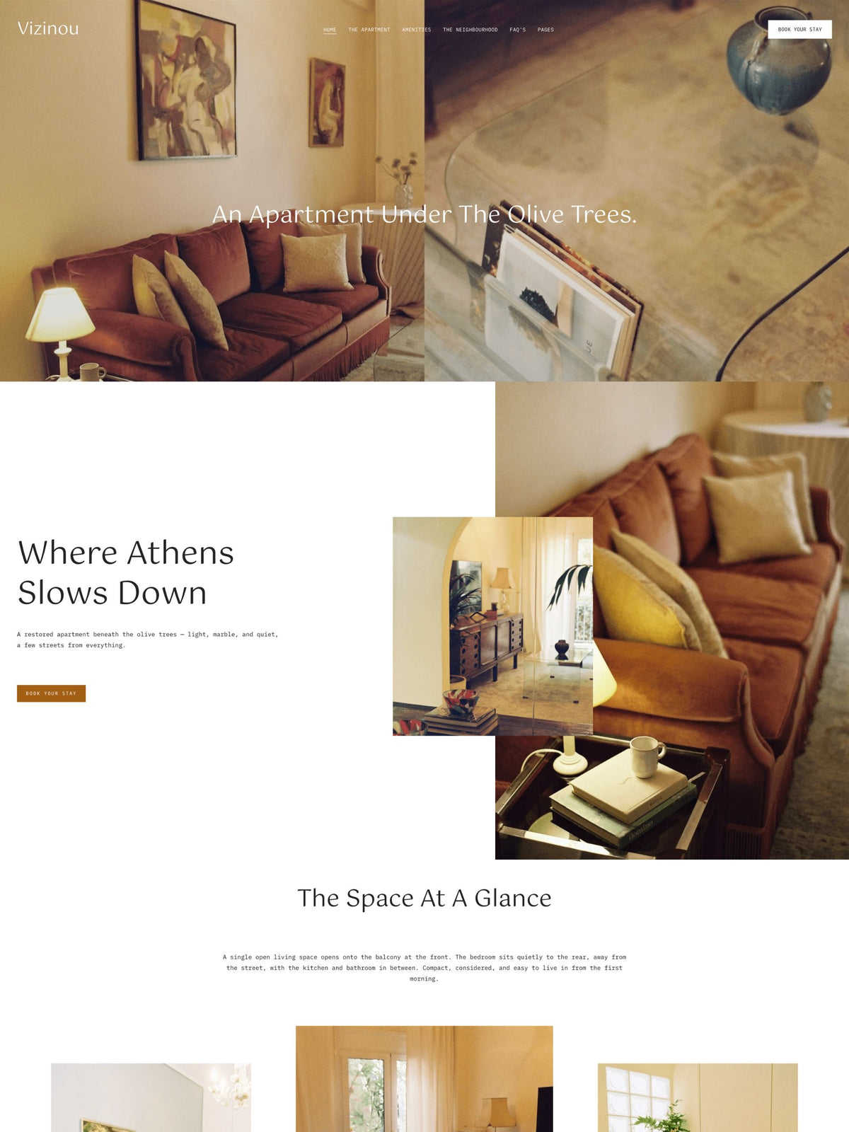 Vizinou Squarespace template home page