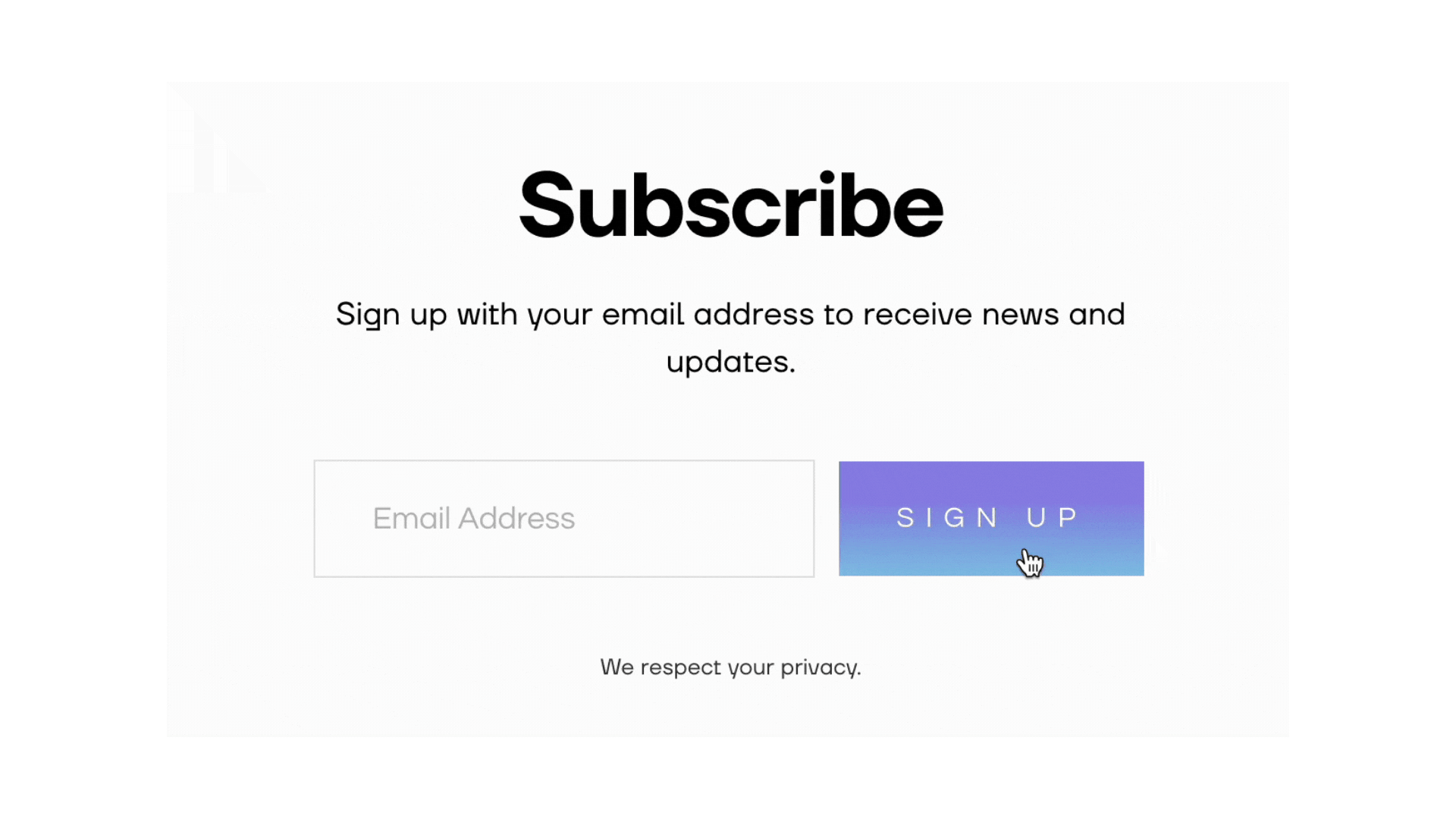 Newsletter gradient colour button Squarespace plugin demo
