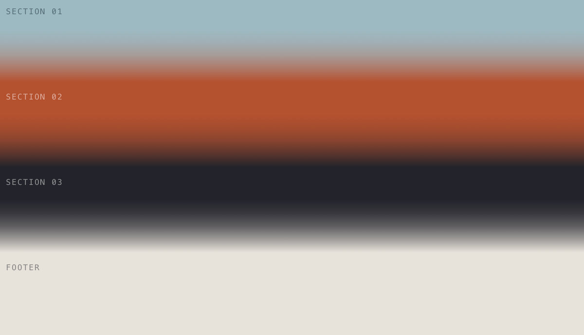 Squarespace sections fading into each other with SQS Mods Section Fade Transitions