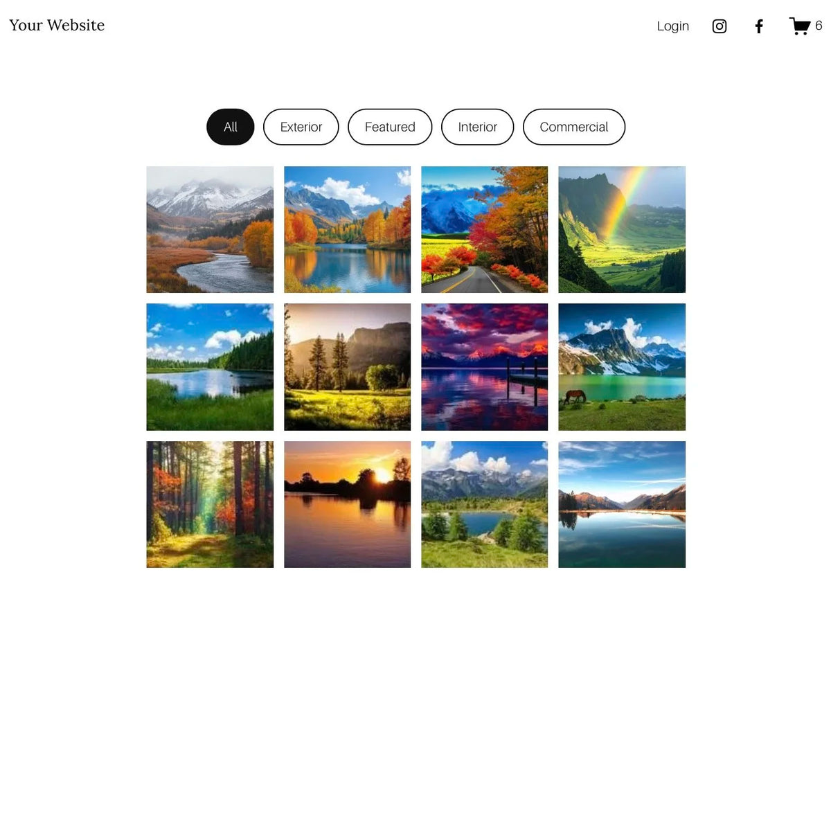 Squarespace gallery filter plugin example