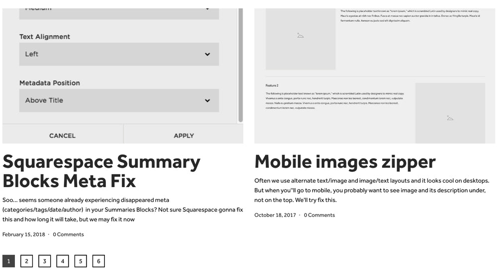 Squarespace Pagination