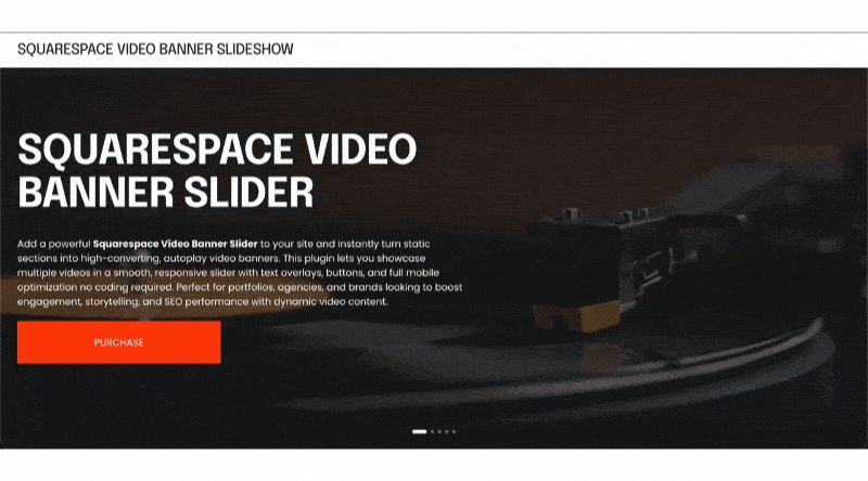 Infinite Video Banner Carousel Squarespace 7.1 plugin demo