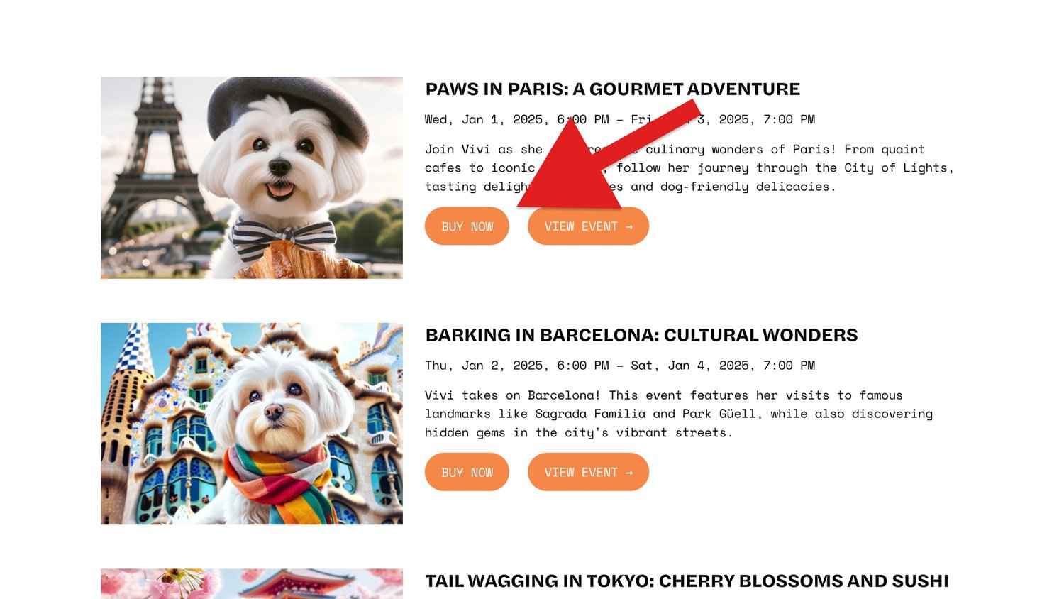 Add Extra Button on Events Summary Page