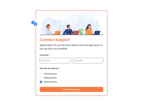 Advanced Support Form – Squarespace UI Components on SquareLocator