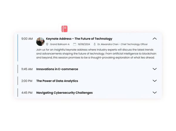 Agenda Widget – Squarespace UI Components on SquareLocator