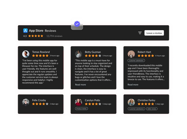 App Store Reviews Widget – Squarespace Commerce & Store on SquareLocator