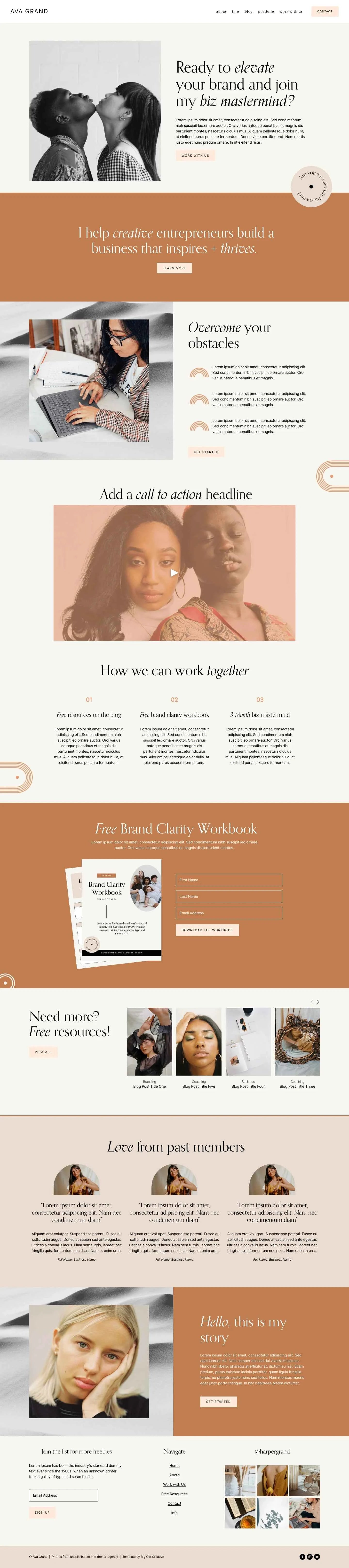 Ava Grand Squarespace 7.1 Template