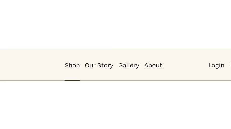 Main Nav Buttons - Full Height Underlines snippet from Will's Toolkit, preview from the Code Catalog – Squarespace Navigation & Menus on SquareLocator