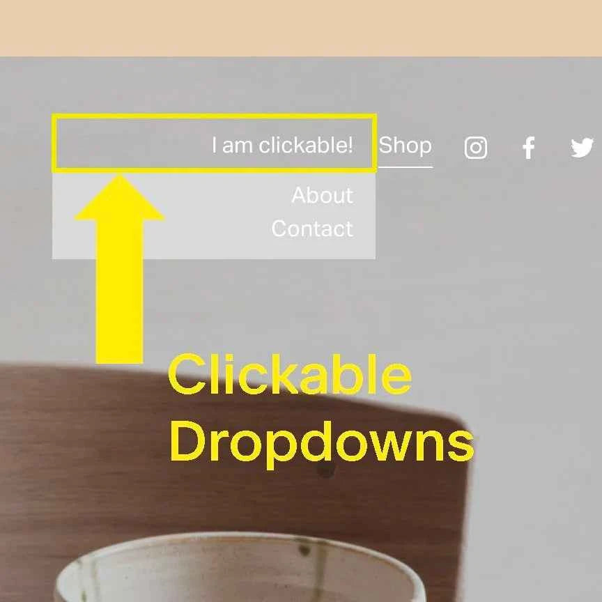 Clickable navigation dropdowns