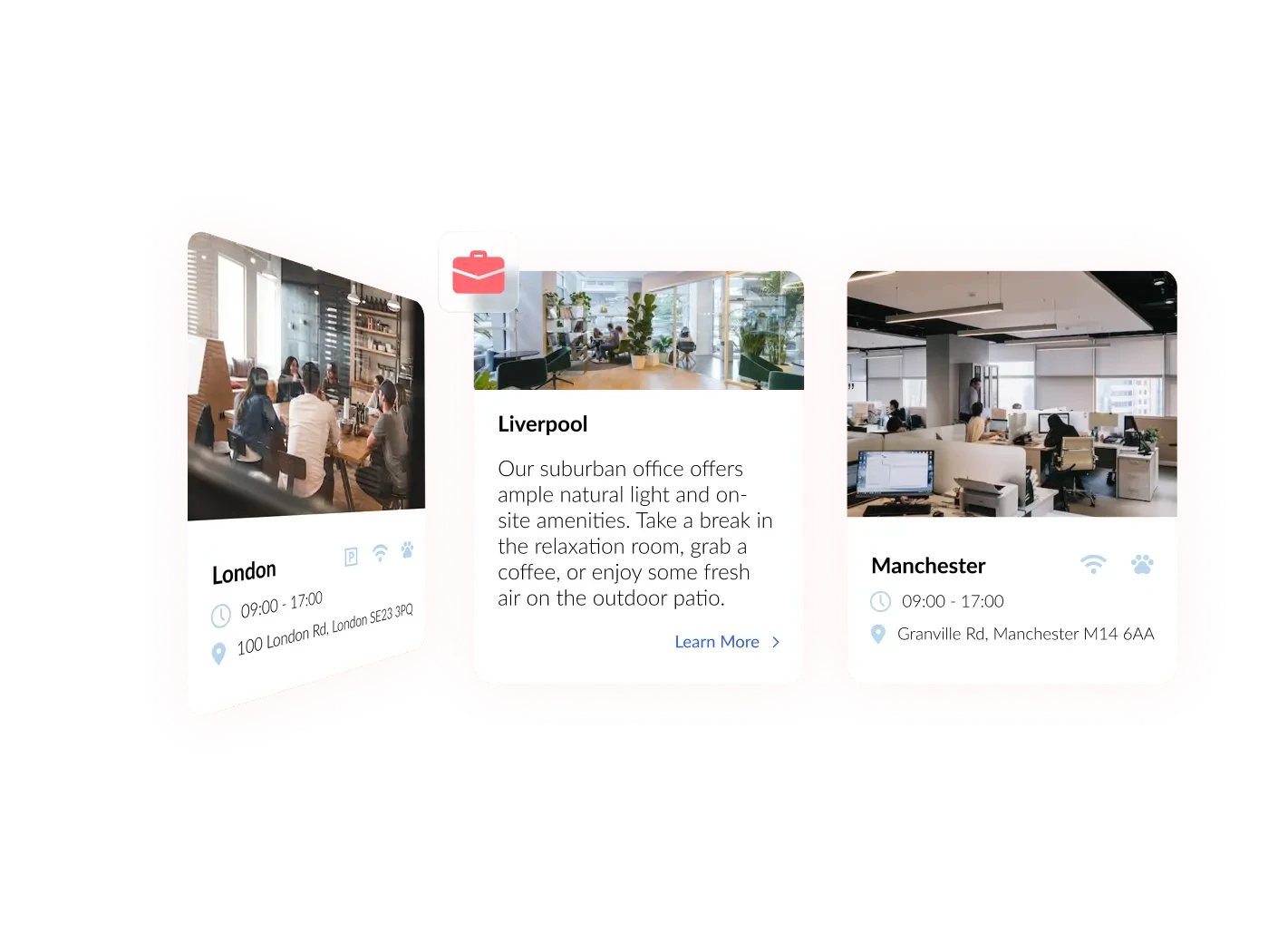 Company Branch Flip Cards Widget