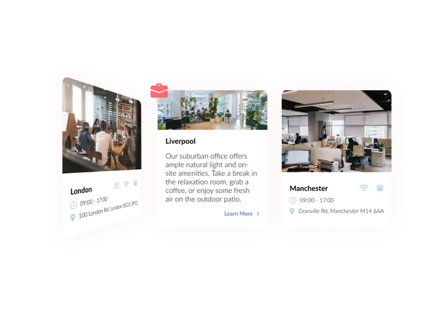 Company Branch Flip Cards Widget – Squarespace UI Components on SquareLocator