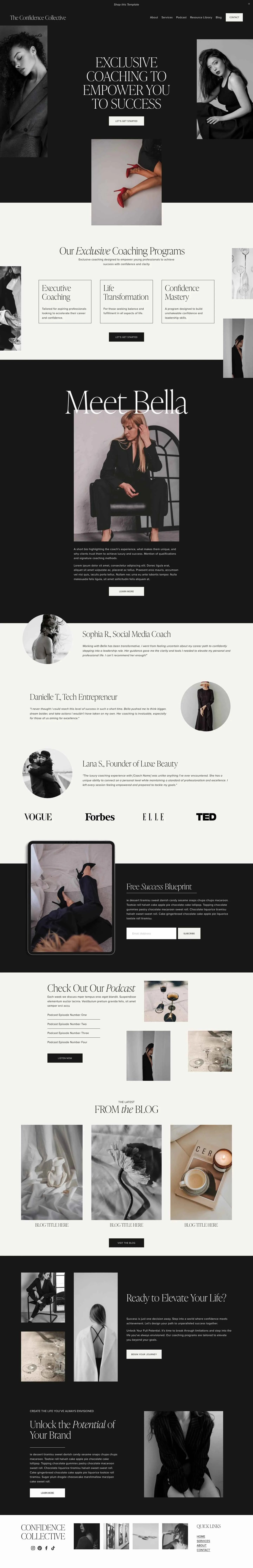 CONFIDENCE - Squarespace Templates
