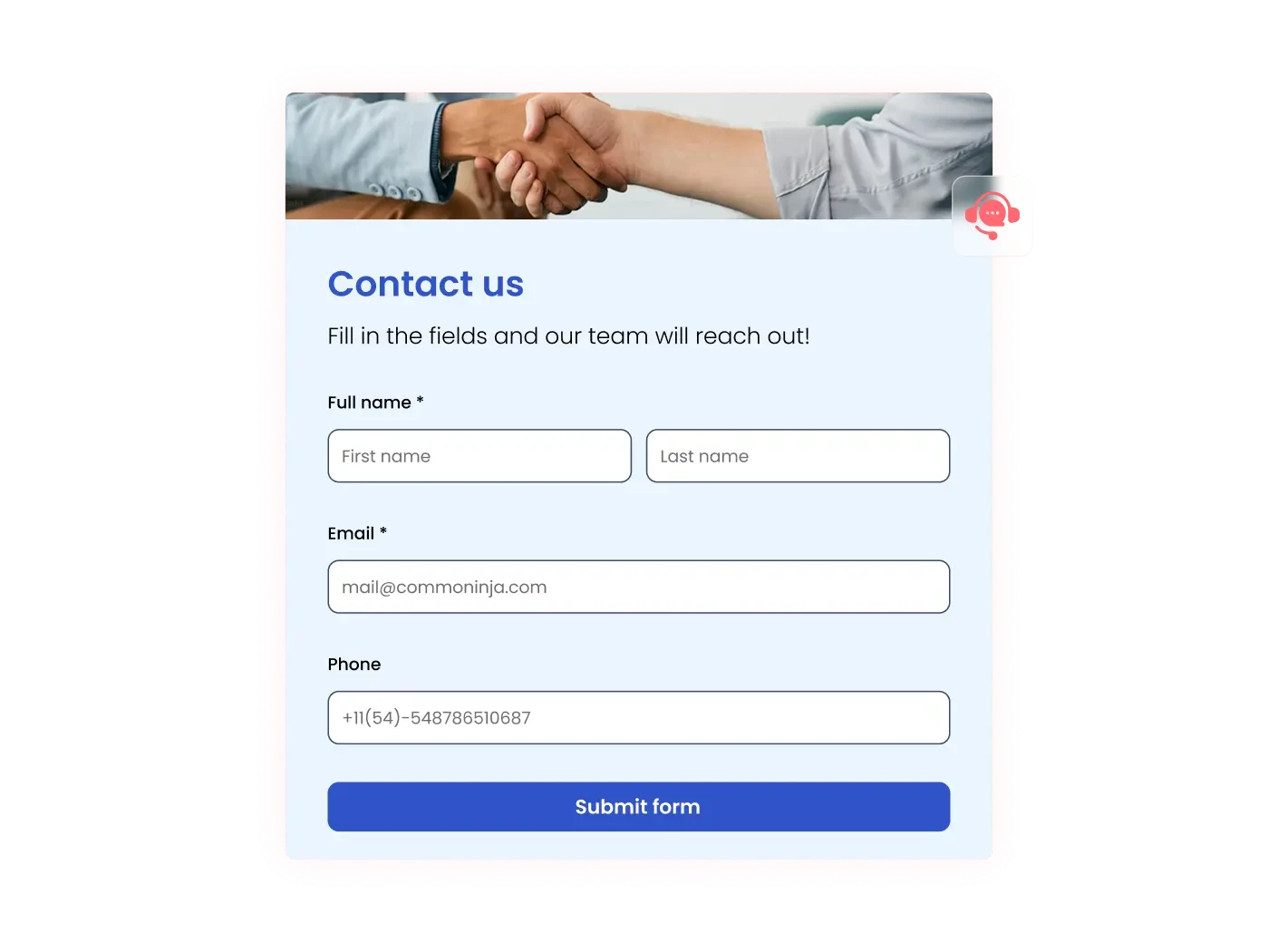 Contact Form Widget