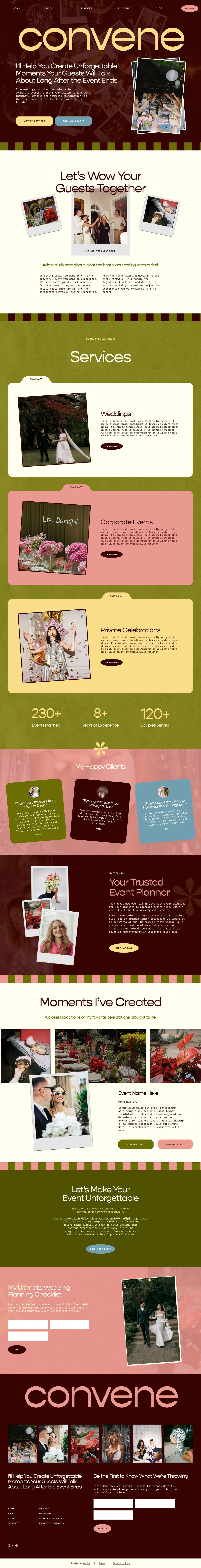 Convene Squarespace template full homepage
