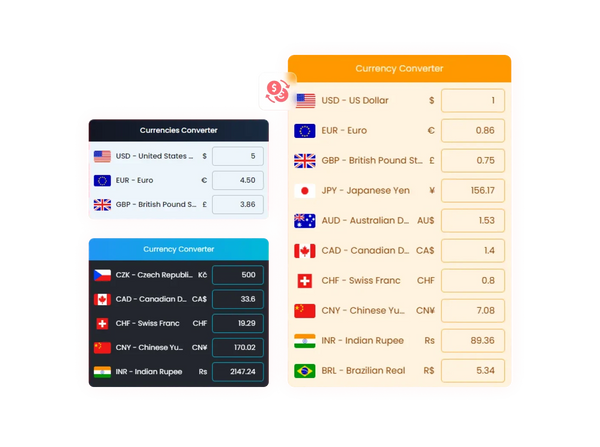 Currency Converter  widget – Squarespace UI Components on SquareLocator