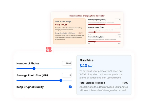 Custom Calculator Widget – Squarespace UI Components on SquareLocator