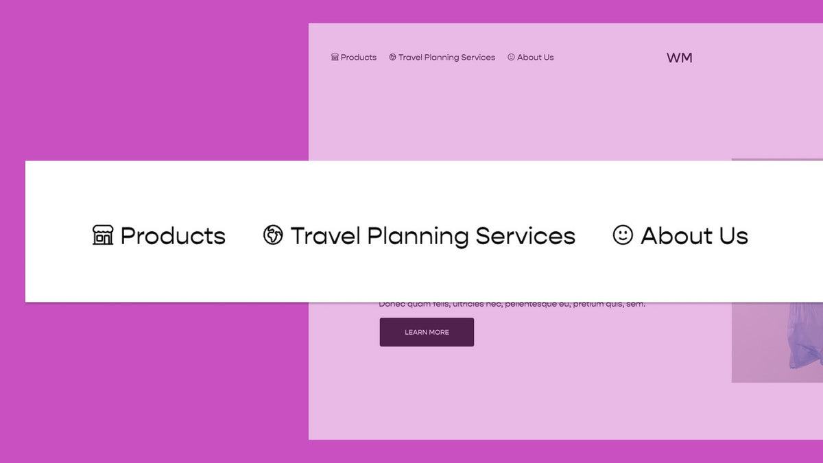 Header Icons - Inline snippet from Will's Toolkit, preview from the Code Catalog – Squarespace Navigation & Menus on SquareLocator