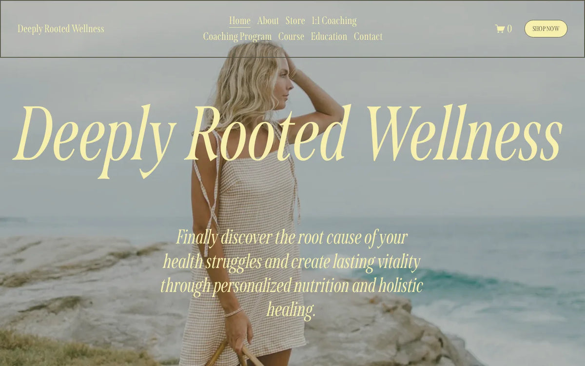 Deeply Rooted Squarespace website and course template homepage