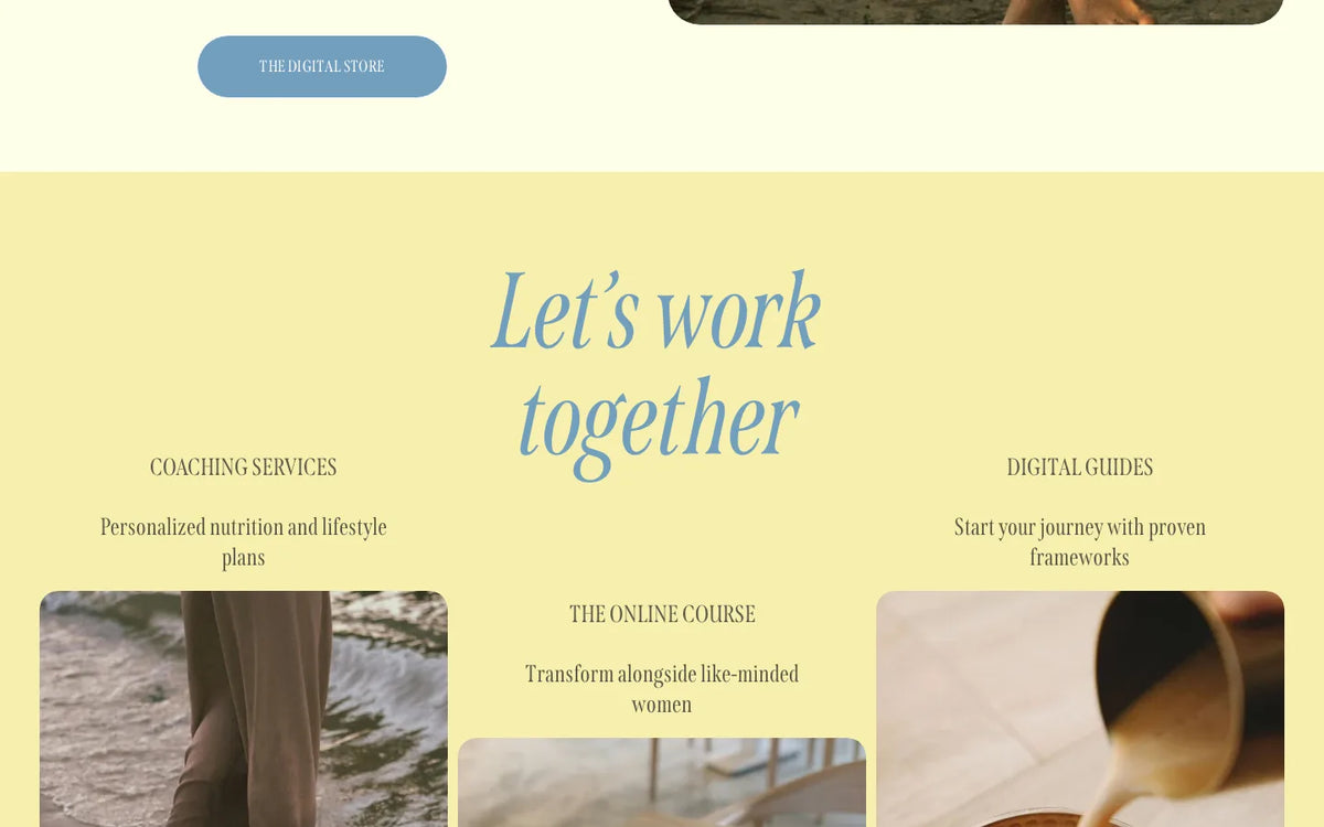 Deeply Rooted Squarespace template content section