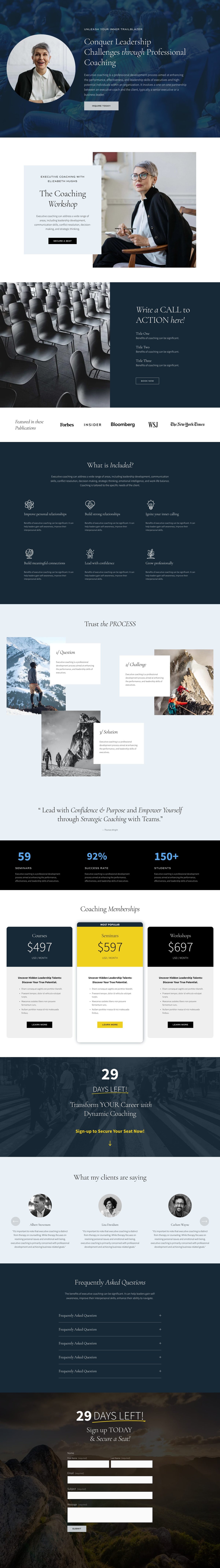 Edgemont Sales Page Squarespace template by Linda Tran, full page screenshot