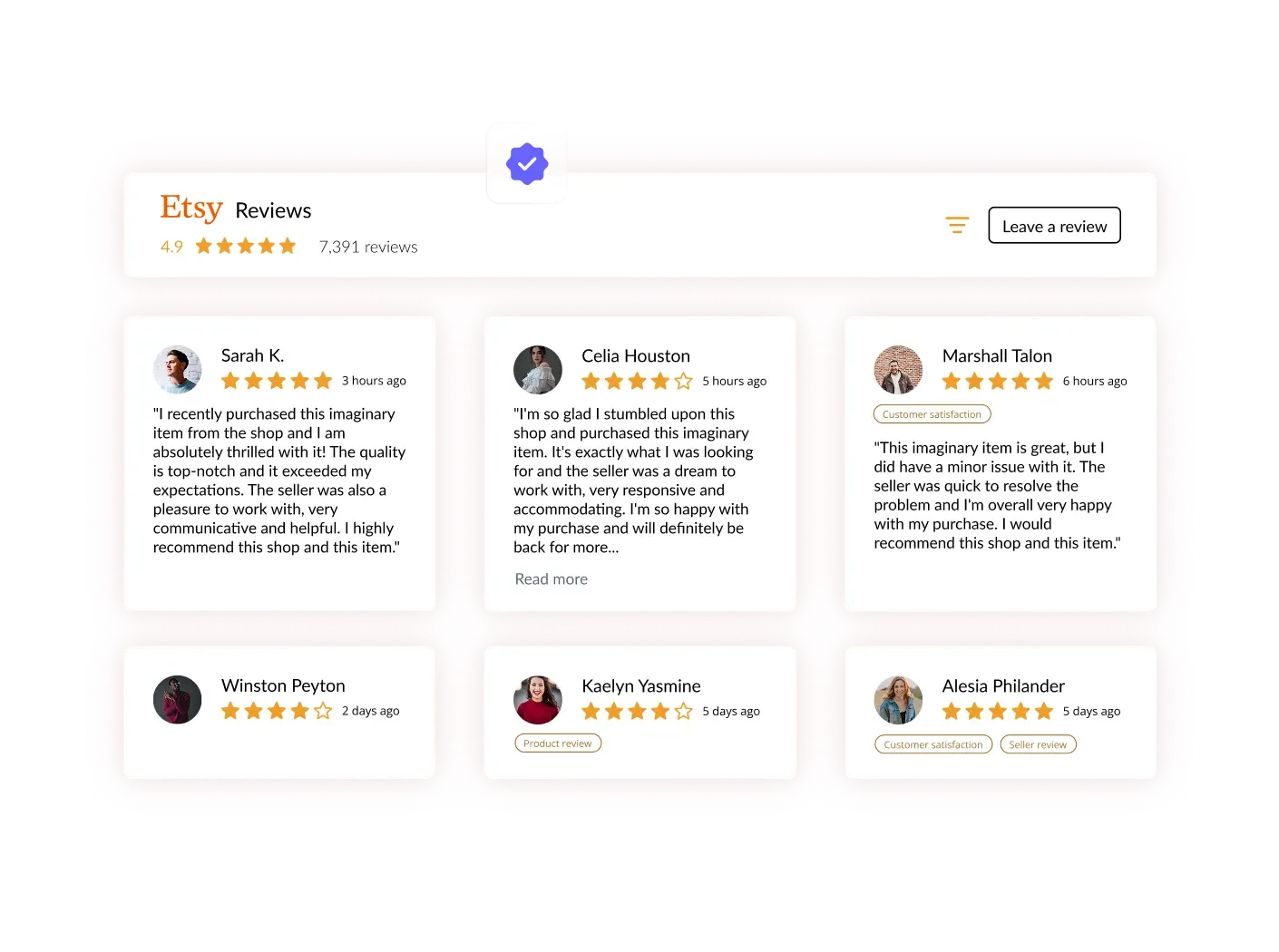 Etsy Reviews Widget