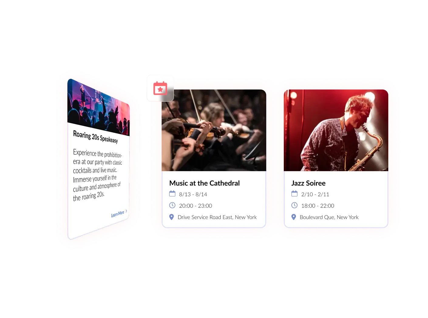 Event Flip Cards Widget