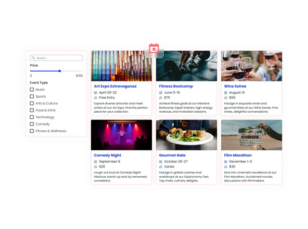 Events Board – Squarespace UI Components on SquareLocator