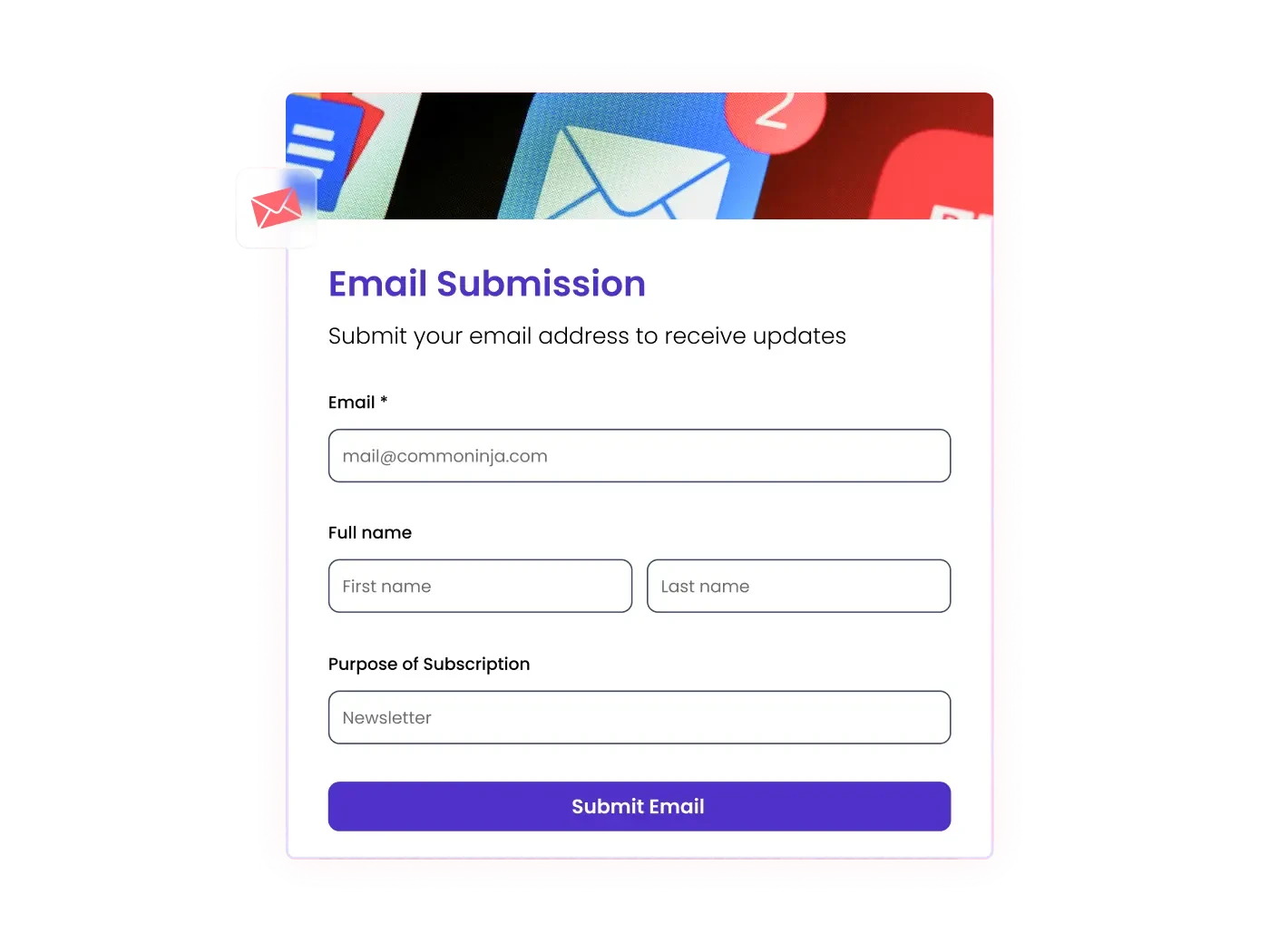 Free Email Subscription Form Widget