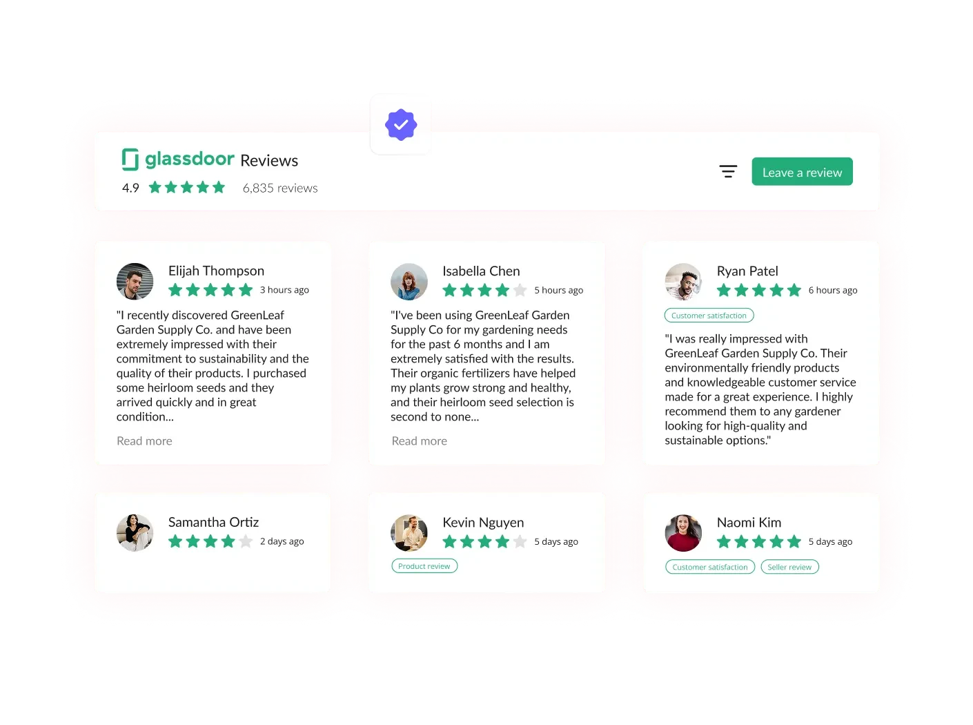 Free Glassdoor Reviews Widget