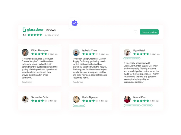 Free Glassdoor Reviews Widget – Squarespace UI Components on SquareLocator