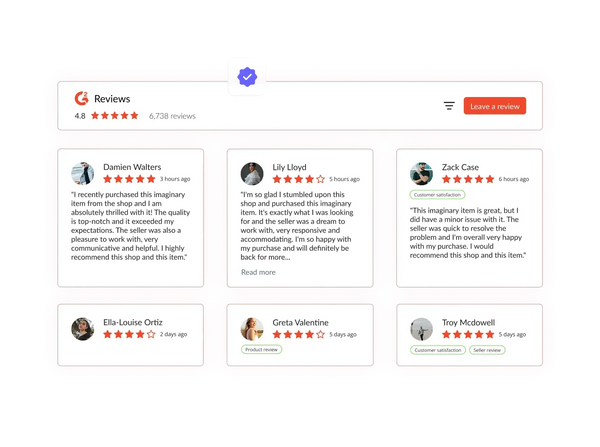 G2 Reviews Widget – Squarespace UI Components on SquareLocator