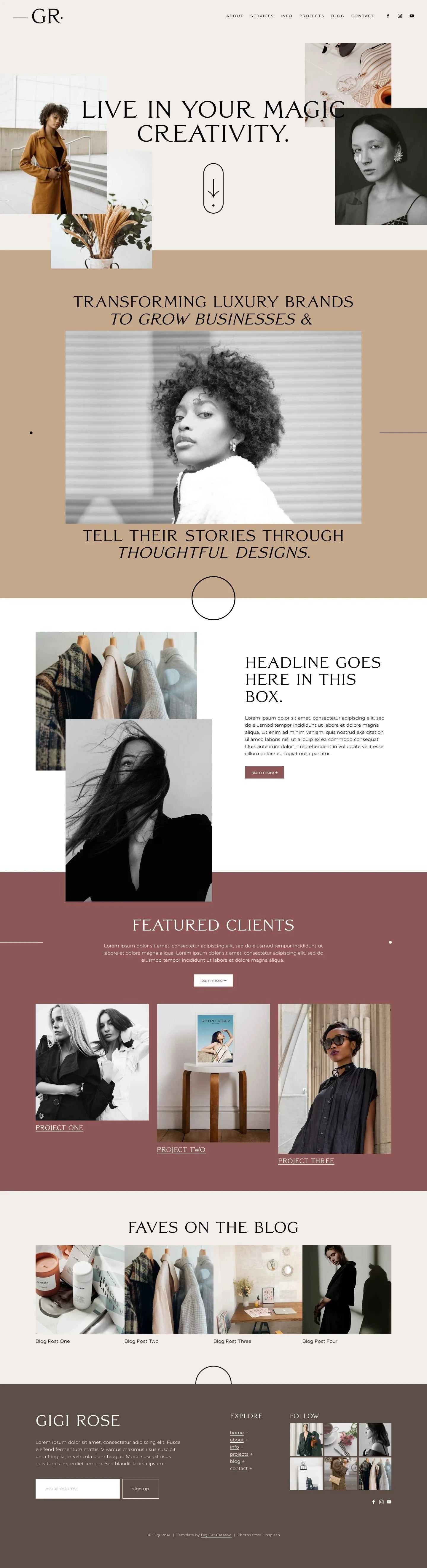 Gigi Rose Squarespace 7.1 Template
