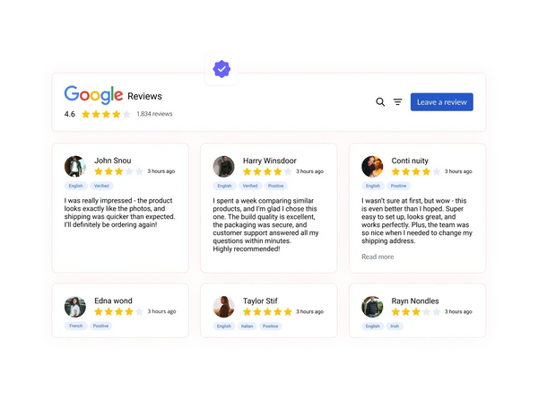 Google Reviews Widget – Squarespace UI Components on SquareLocator