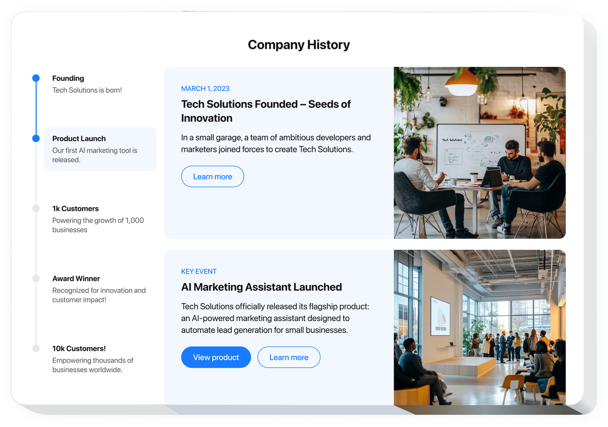 Timeline – Squarespace Layout & Sections on SquareLocator