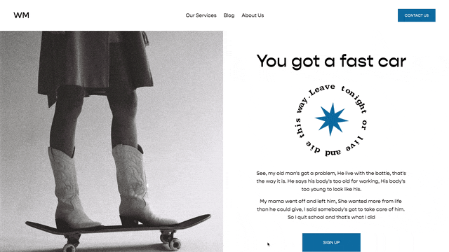 Infinite Rotating Image - Squarespace Templates