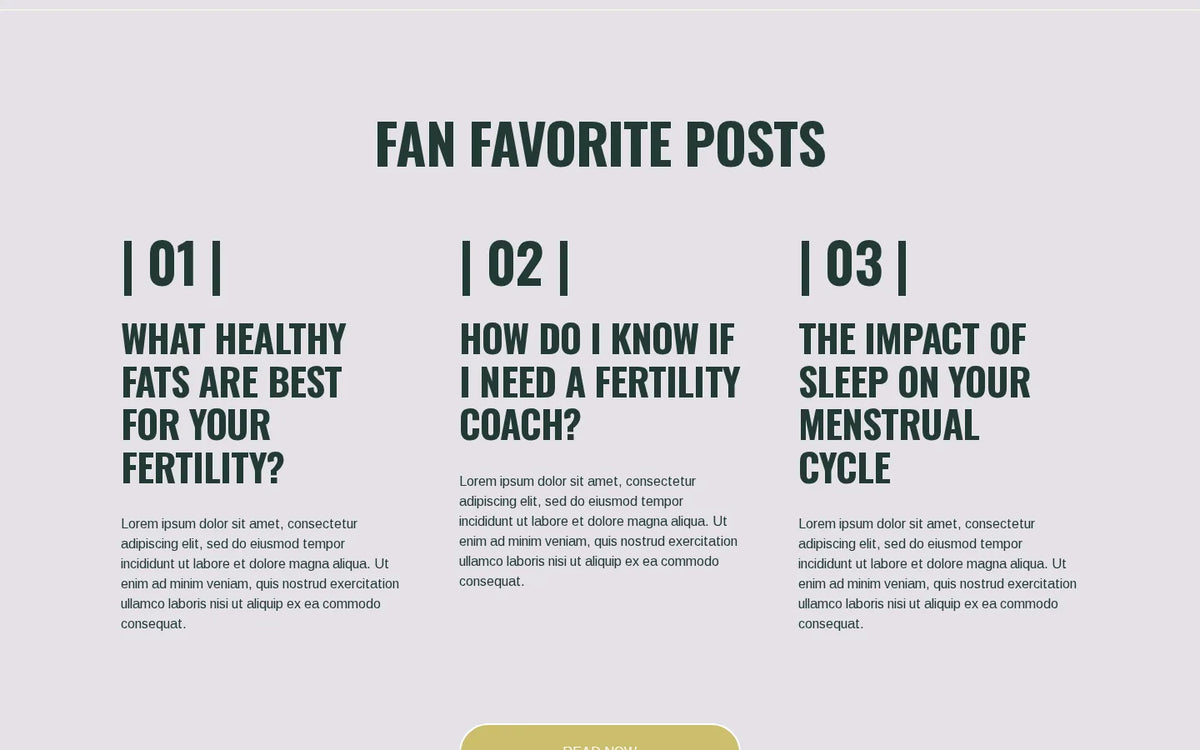 Lavender + Salt Squarespace template homepage section