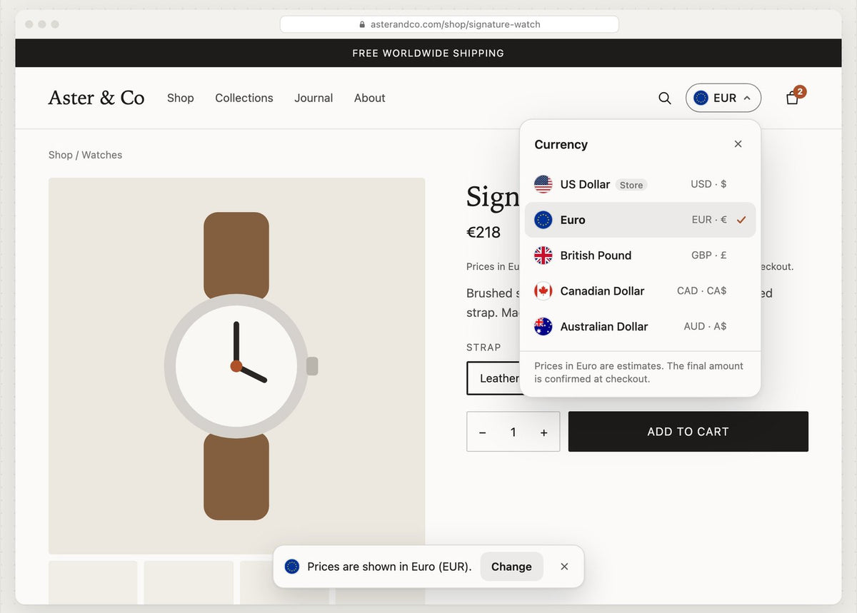 Multi-Currency Converter – Squarespace Commerce & Store on SquareLocator