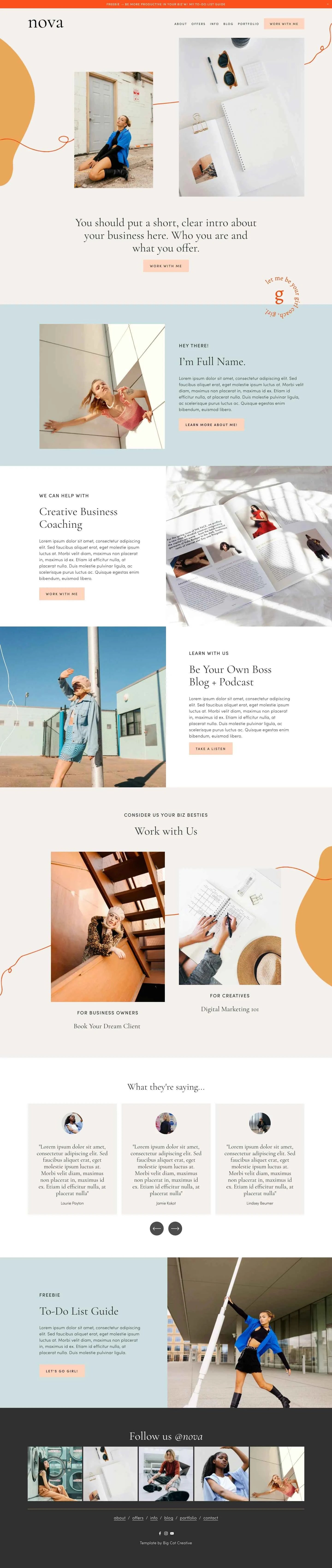 Nova Squarespace 7.1 Template