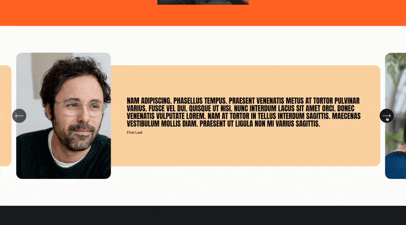 Overlapping List Section Slider - Squarespace Templates