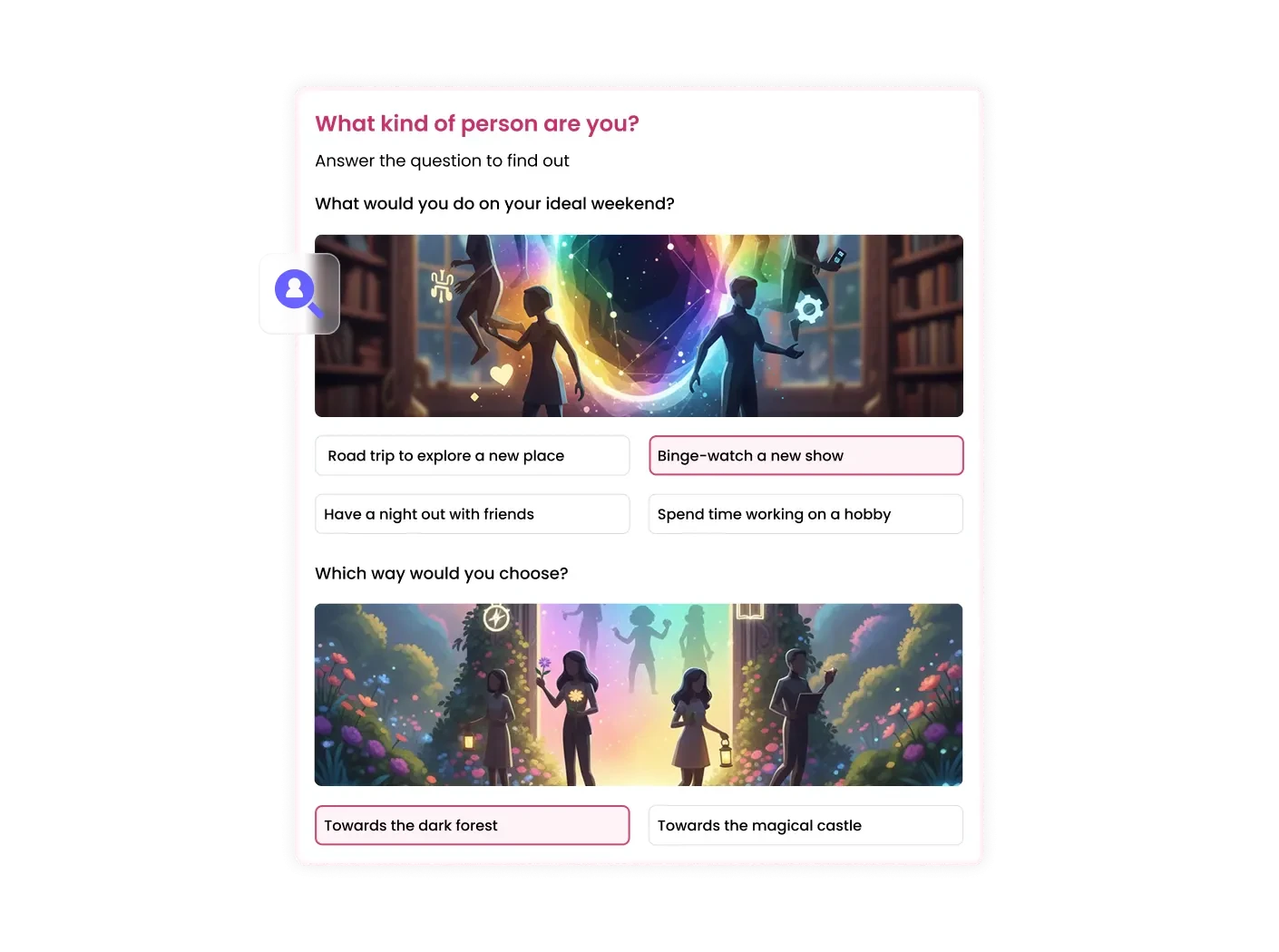 Personality Quiz Widget